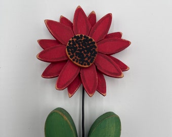 Handmade Red Sunflower: Rustic Home Decor