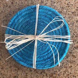 Coaster fabric wrapped blue