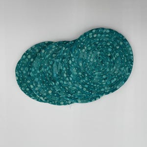 Fabric wrapped coasters, coaster set, coiled rope coasters,
