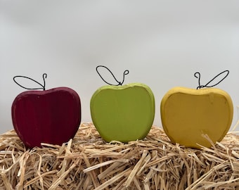 Wooden apple trio