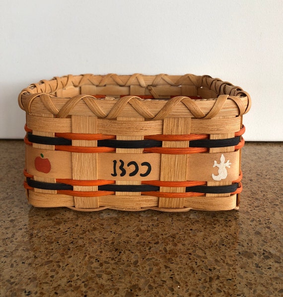 Hand-Painted Halloween Basket: "Boo" Pumpkins & Ghosts