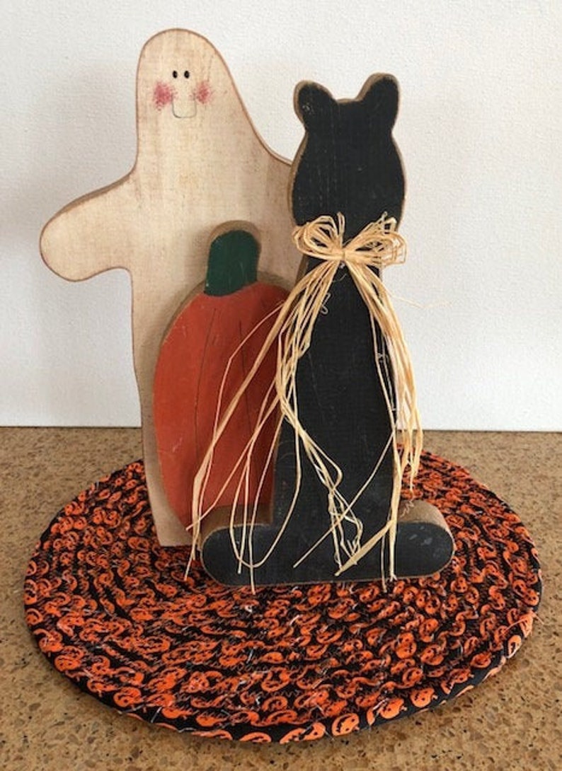 Halloween Wooden Decoration Halloween Decor Wood Pumpkin Etsy