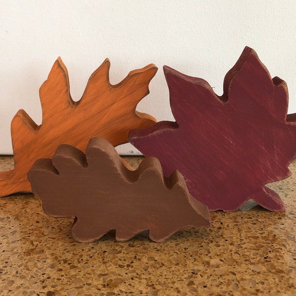 Fall wooden leaves