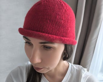 Handgebreide wollen beanie, kaboutermuts, winteraccessoire