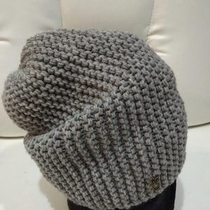 Hand Knit Cashmere Beanie: Soft Chunky Slouchy Hat