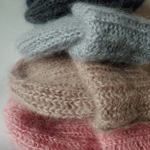 Hand Knit Mohair Hat Snood: Fluffy Winter Set