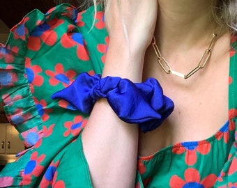 Silk Series Jewel Tones Knot Scrunchie | Bow Scrunchie | Silky Chiffon | Gift for Her