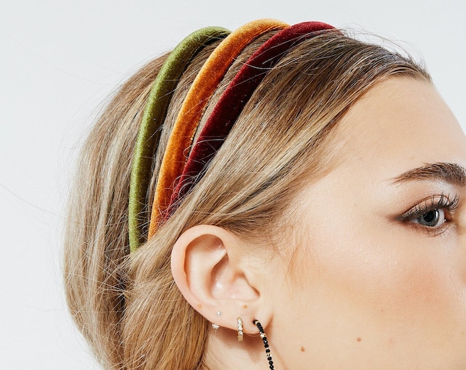 Rich Velour Skinny Headband | Thin and Flexible | Comfortable | Luxury Designer Headband | Made to Order