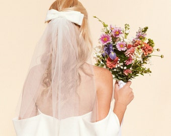 Bridal Veil | Blair Bow | Bardot Bride | Bridal Tulle