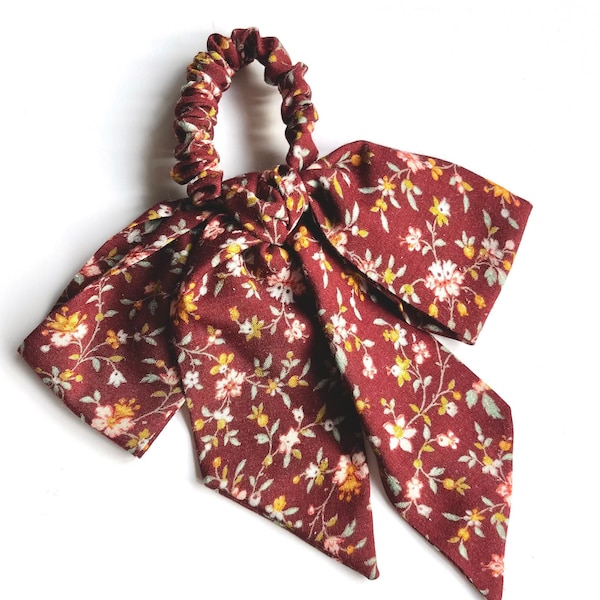 Oversize Rusty Vines Bow Scrunchie | Super Soft | Hair Bow | Multiple Colors