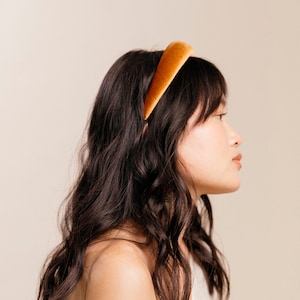 Rich Velour Knit Padded Headband | 90’s Inspired | Hard Headband | Comfortably Soft | Hand carved and sewn in USA