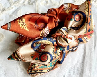 Oversize Knot Scrunchie | Retro  70s Paisley Series | Silky Smooth | Modern Bohemia | Gifts for Her