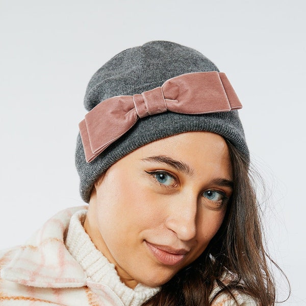 Winter Blair Bow Beanie | Hat with Bow | Detachable Bow | Customize Your Own