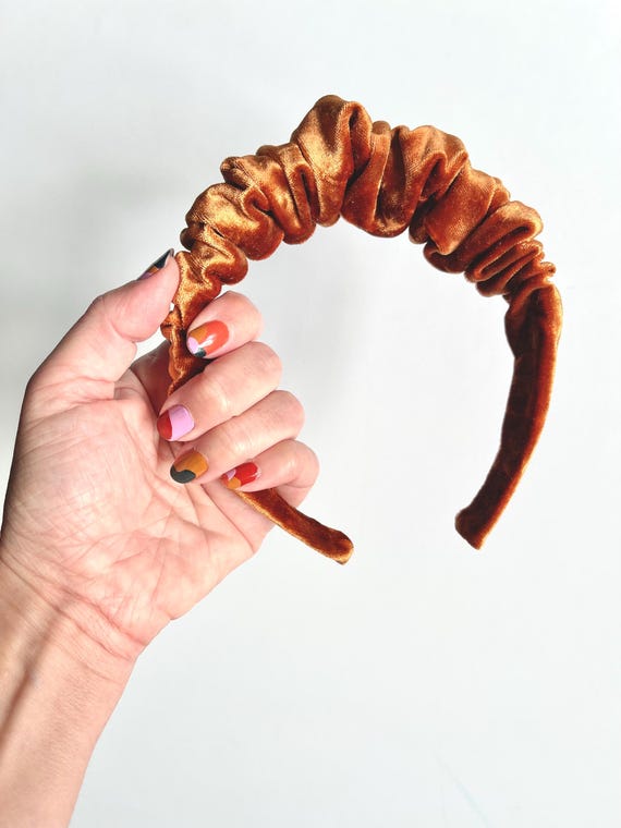 Crushed Velvet Scrunchie Headband | Hard Headband | Super Soft | Handmade | Vogue's Style Set
