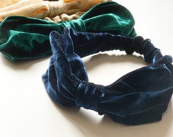 Vintage Bow Velvet Headband