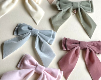 The Darcy Bow | Oversize Velvet Short Bow | Hair Tie, Barrette or Clip | Multiple colors