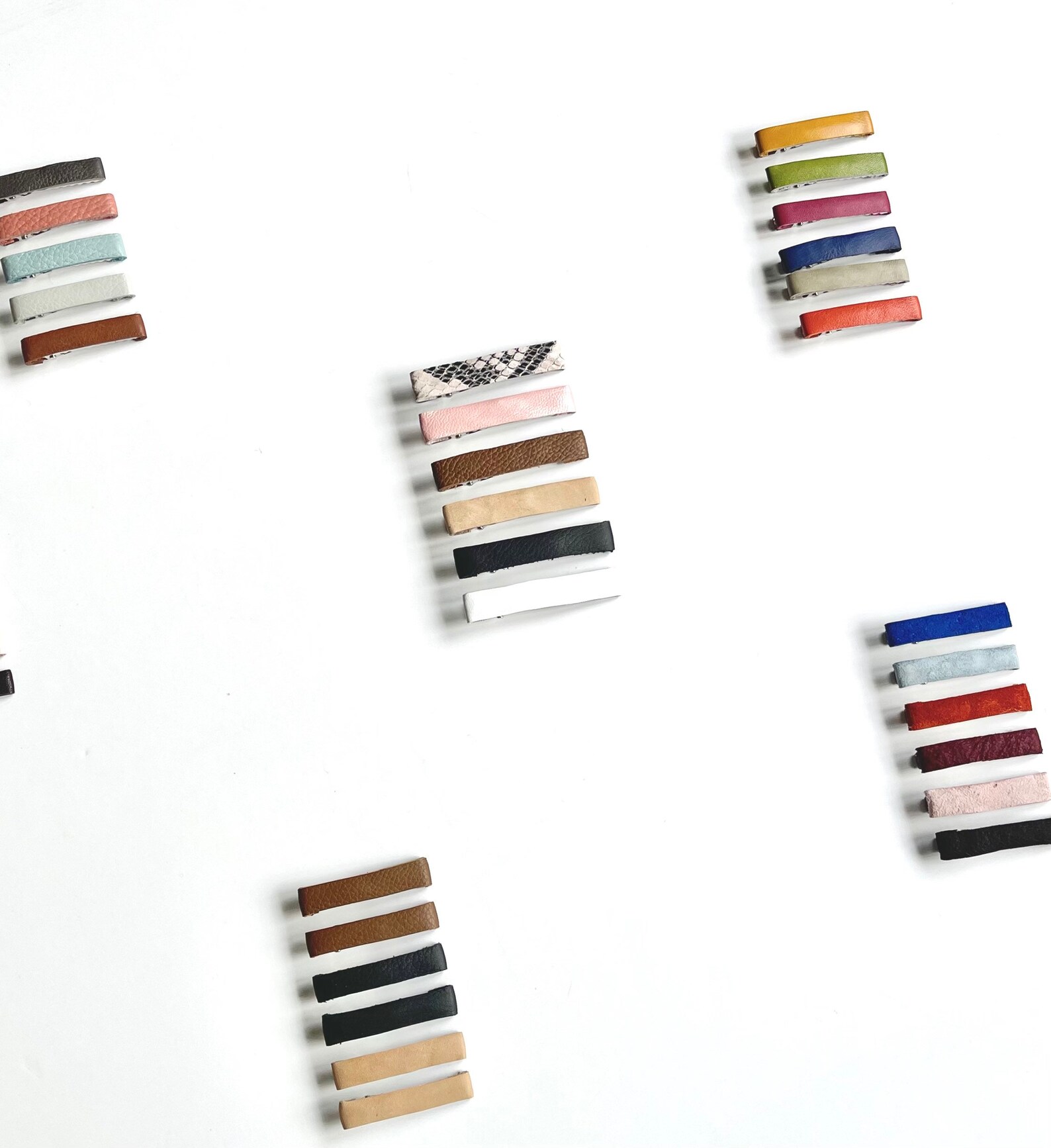 Petite Leather Clips Leather Hair Clips Upcycled Leather Etsy