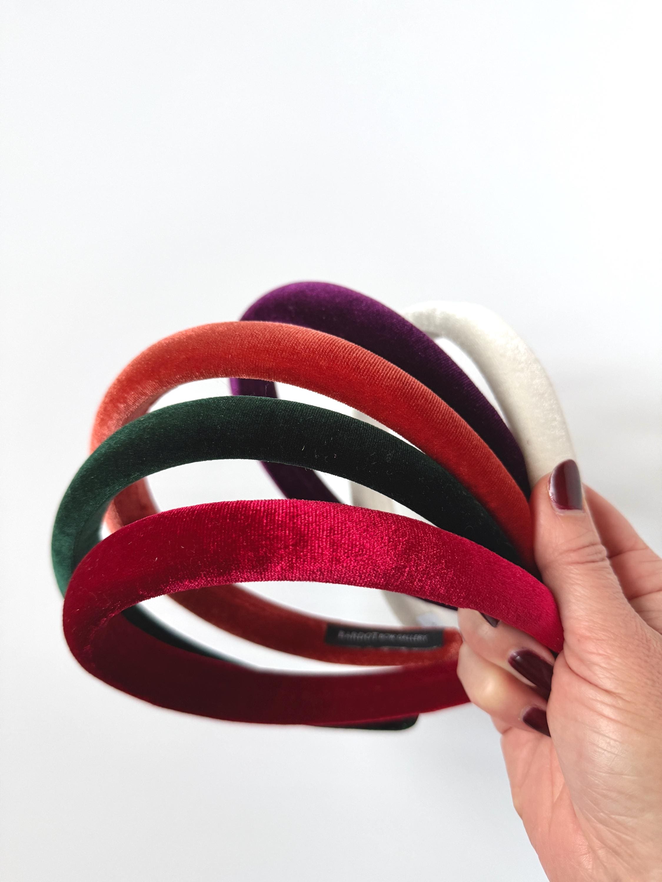 Lot/Set of 13 Colorful Velvety Corduroy Padded Headbands Pink velvet padded headband foam sponge hair band crown halo  main image 3