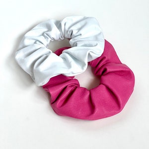 Luxe Leather Oversize Scrunchie Pretty in Pink Reclaimed Leather image 4