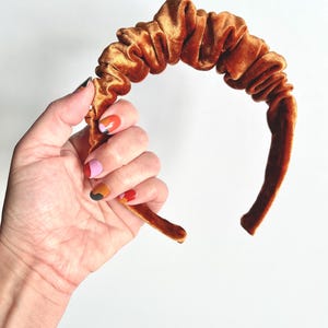 Crushed Velvet Scrunchie Headband | Hard Headband | Super Soft | Handmade | Vogue's Style Set image 12