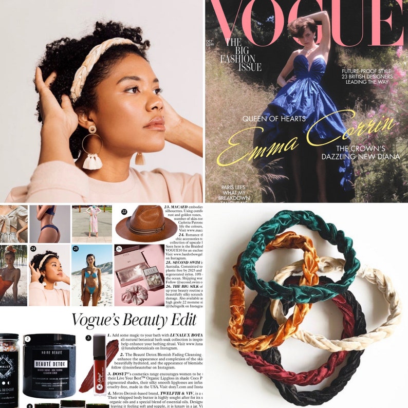 The Hayley Luxe Braided Velvet Headband Vogue's Beauty Edit Soft Headband Gift for Her image 9
