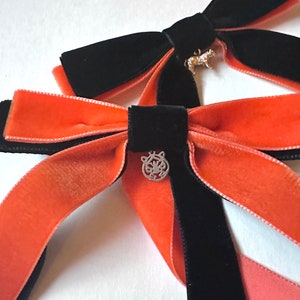 Bengals Charm Bows | Black and Orange Bows | Cincinnati Bengals Inspired Hair Bows | Custom fastener