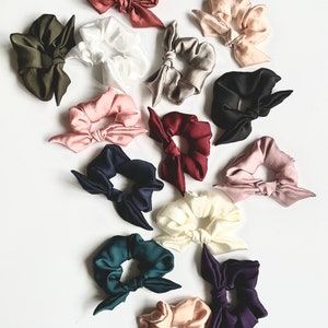 Silk Series Knot Scrunchie, Bow Scrunchie, Silky Chiffon, Multiple colors Gifts for Her image 5