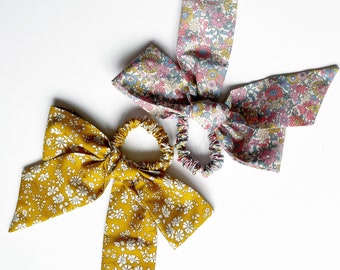 Honey Floral and June Blooms| Parisian Series | Bow Scrunchie | Liberty Cotton