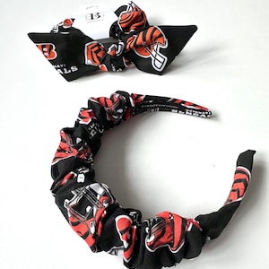 Bengals Knot Scrunchie | Scrunchie Headband | Choose from 3 options | Cincinnati Bengals Printed Fabric | Petite and Oversize Scrunchies
