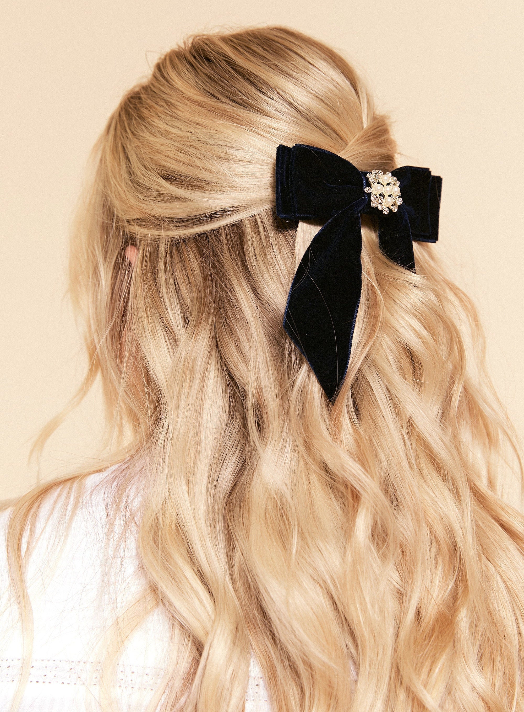 Glam Velvet Crystal Bow | Custom Fastener - Etsy
