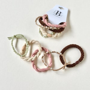 Assorted Embellished Hair Tie Set Hair Tie Set Bracelet Hair Tie Set of 5 Pearl Hair Ties image 3