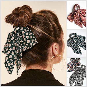 Super Soft Ditsy Floral Bow Scrunchie | Multiple Pattern Options