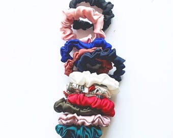 Silk Series Skinny Scrunchies | Upcycled | Satin Scrunchie | Handmade