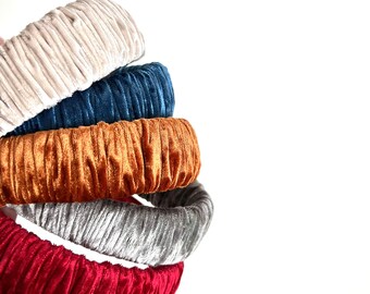 Velvet Rouched Headband | Scrunchie Headband | Handmade | Crushed Velvet
