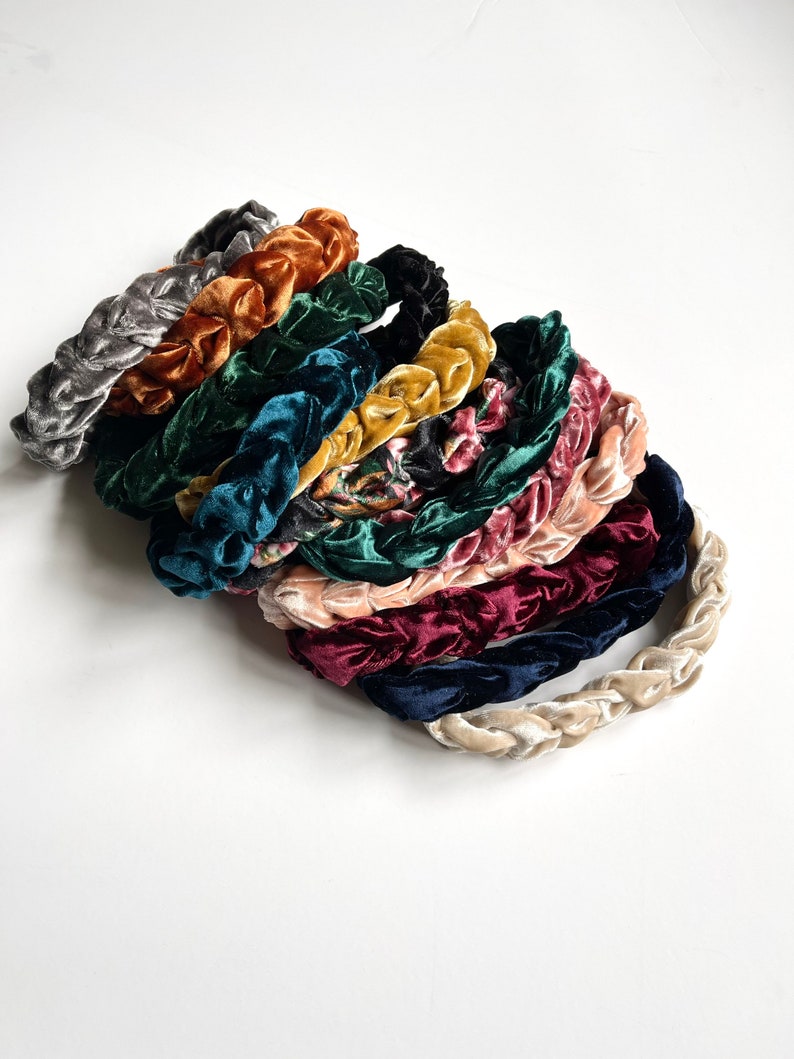 The Hayley Luxe Braided Velvet Headband Vogue's Beauty Edit Soft Headband Gift for Her image 5