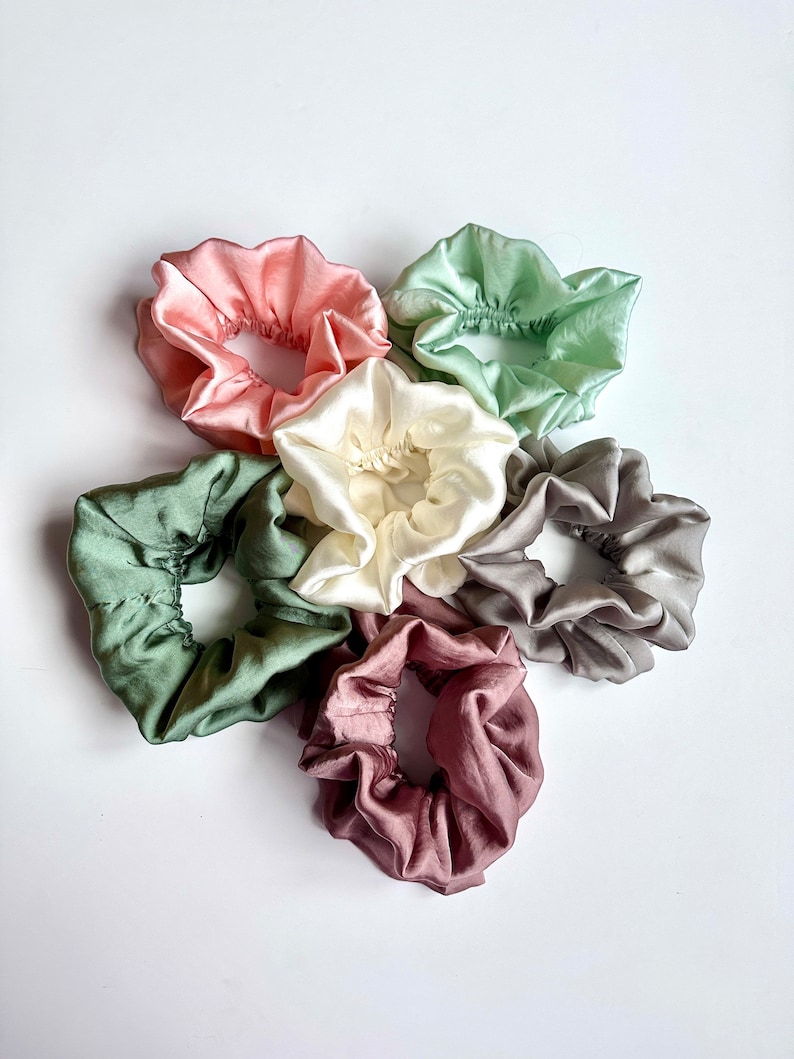 Silk Series Ruffle Scrunchie Multiple colors Original Design Handmade Small Batch Gift for Her image 8