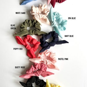 Petite Crepe Series Knot Scrunchie Bow Scrunchie Multiple colors Gift for Her image 7
