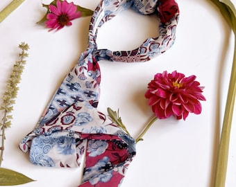 Effortless Scarf Headband | Patchwork Print | Handmade | Chiffon  | Luxury Headband Scarf