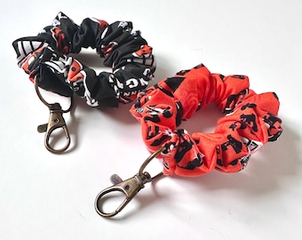 Bengals Knot Scrunchie | Cincinnati Bengals Printed Fabric | Petite and Oversize Scrunchies