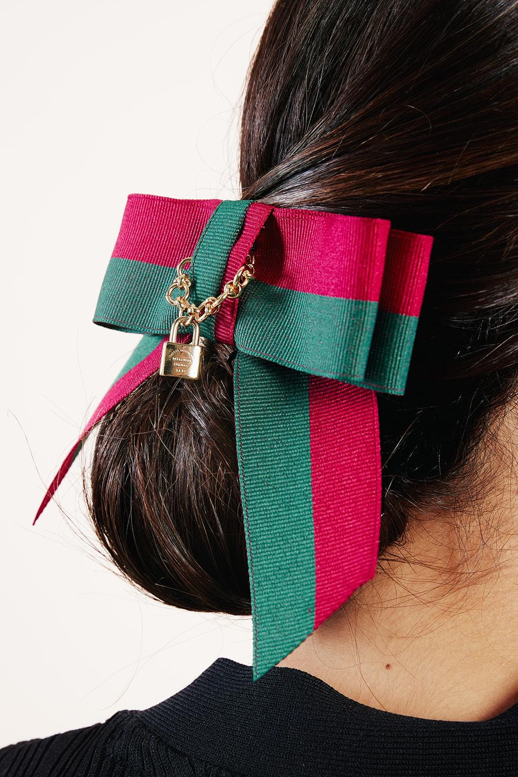 The Fitzgerald Links Bow | Vintage 1940’s Grosgrain | Luxury Hair Bow | Neckwear | Designer Bow | Red and Green Bow