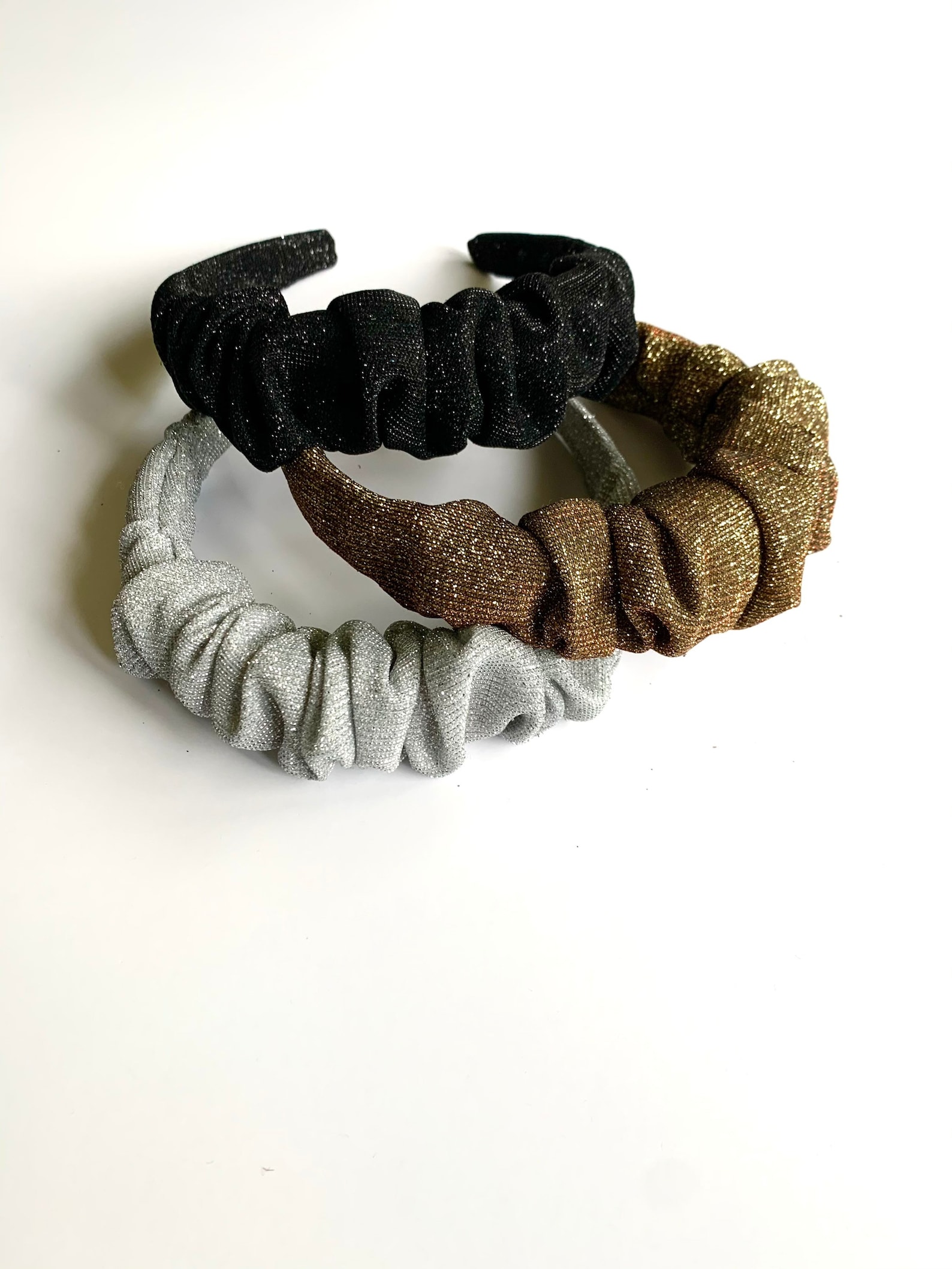 Tinsel Scrunchie Headband Silver Gold Black Sparkle Hard Etsy