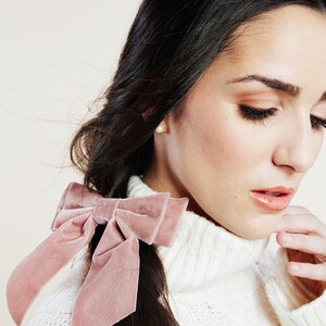 The Darcy Bow | Oversize Velvet Short Bow | Hair Tie, Barrette or Clip | Multiple colors