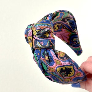 Sateen Paisley Knot Headband Hard Headband Handmade Mood Fabrics Exclusive Printed in Spain Luxury Headband image 10