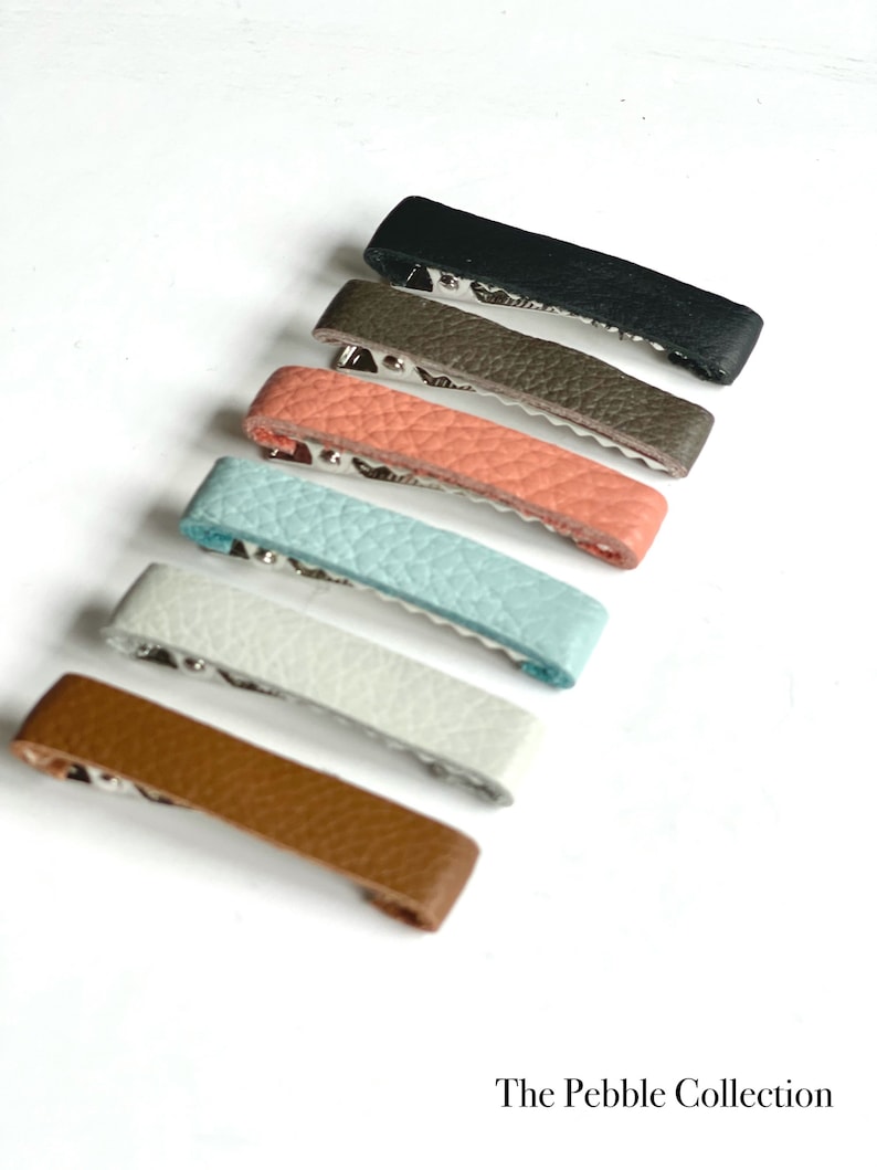 Petite Leather Clips Leather Hair Clips Upcycled Leather Etsy