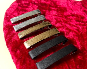 Mixed Metals Collection | Limited Edition | Petite Leather Clips | Leather Hair Clips | Upcycled Leather | Several colors