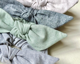 Chambray Cotton Knot Scrunchie | Summer Accessories | Oversize Knot Scrunchie | Sold Separately