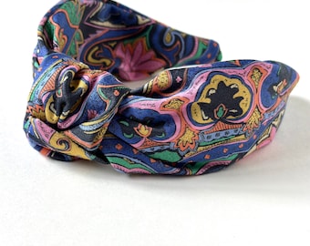 Sateen Paisley Knot Headband | Hard Headband | Handmade | Mood Fabrics Exclusive | Printed in Spain | Luxury Headband