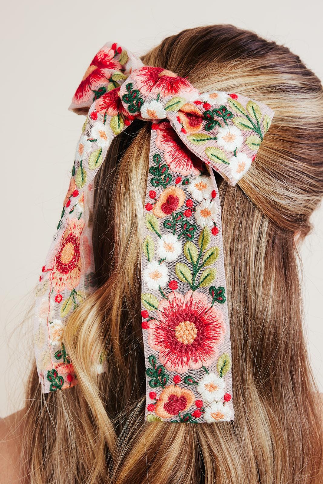 Vintage Colorful Mixed Print 70s Headband Scarf Ribbon Bow Hair Accessory Sash 1970s Retro Print Turban, Headscarf, Vintage Hairband  main image 4
