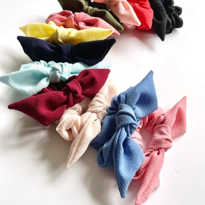 Petite Crepe Series Knot Scrunchie Bow Scrunchie Multiple colors Gift for Her image 8