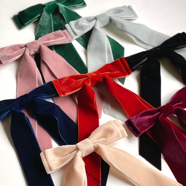 Petite Luxe Oversize Velvet Bow | Little Babes | Hair Tie, Barrette or Clip | Multiple colors